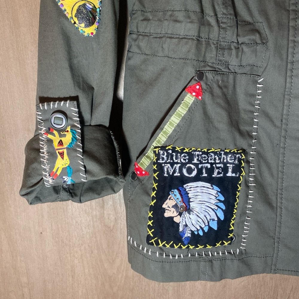 The EDITH WILCOX Patchwork Utility Jacket - Olive… - image 3